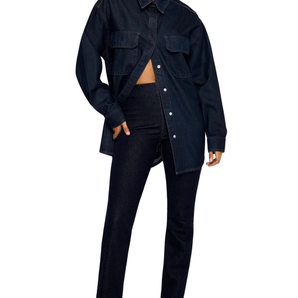 Good American Rinsed Denim Oversized Jacket